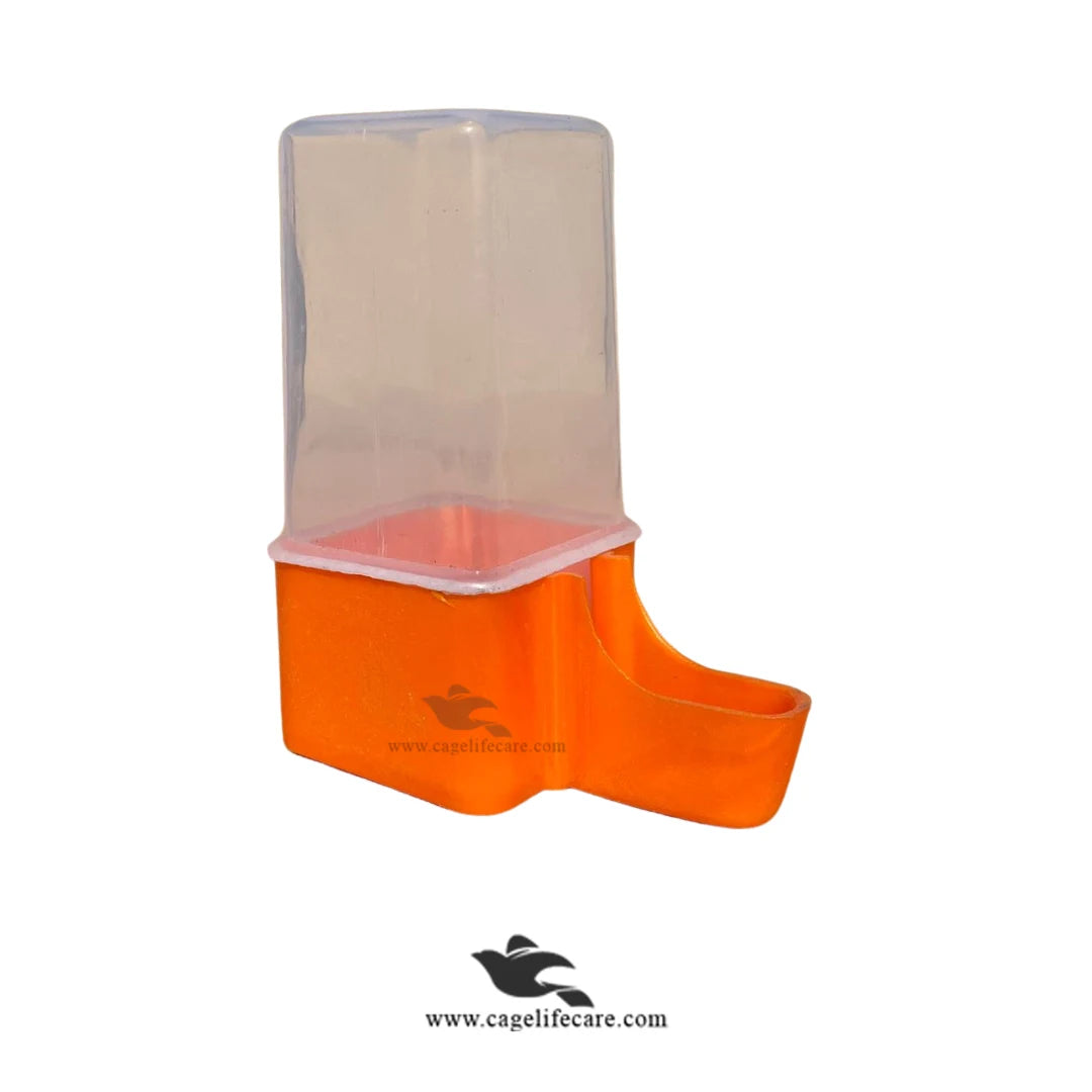 130ml Square Water Drinker for Birds Orange