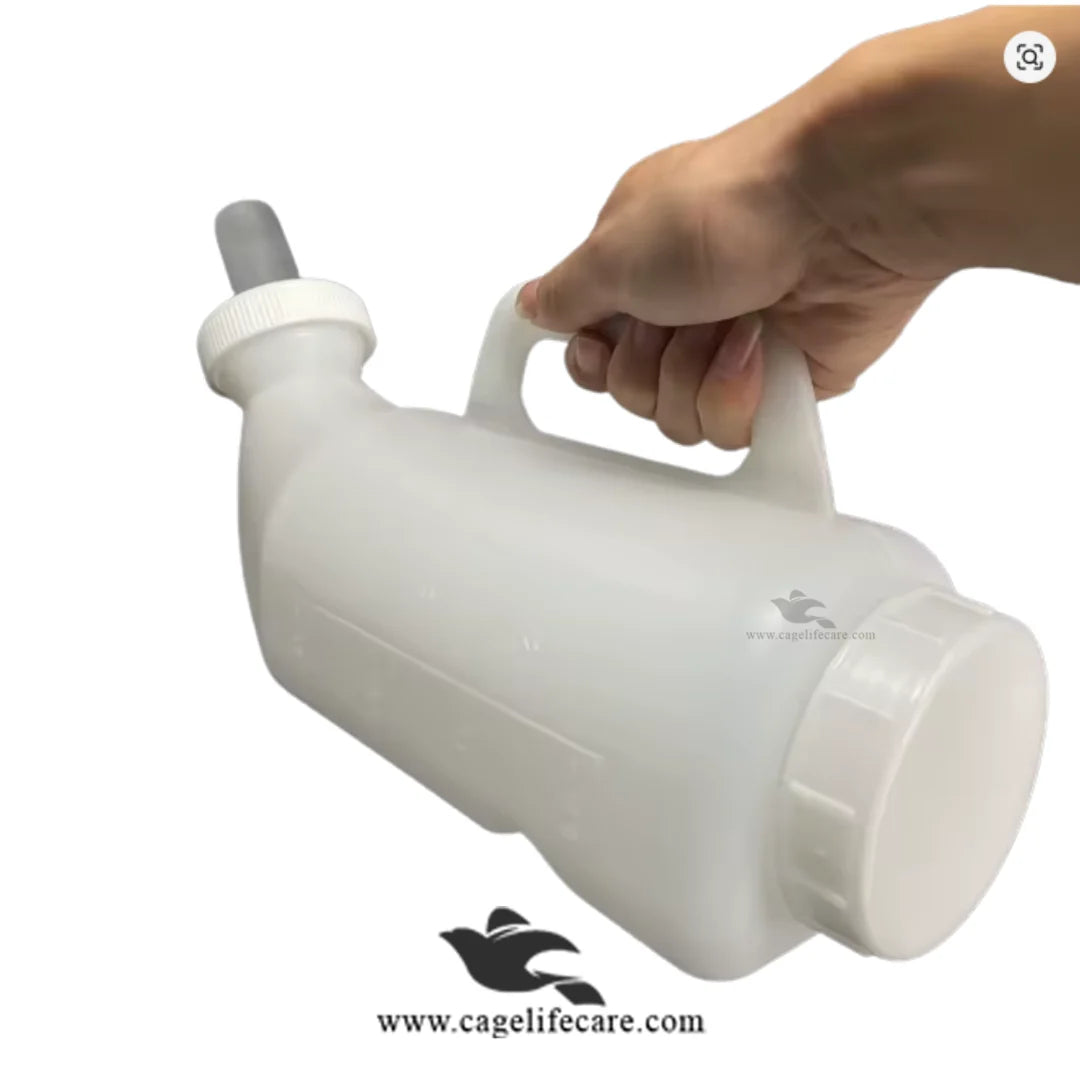 2L Imported Calf Milk Feeding Bottle – Horizontal Type Veterinary Feeder with Measuring Scale