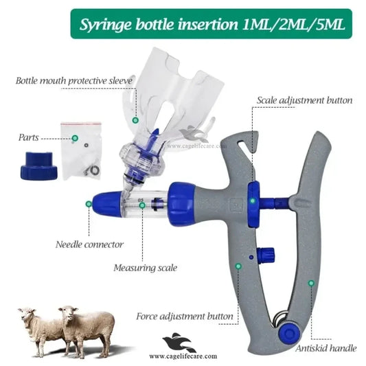 2ml Continuous Vaccine Injection Gun – Livestock & Poultry Syringe (FJ)