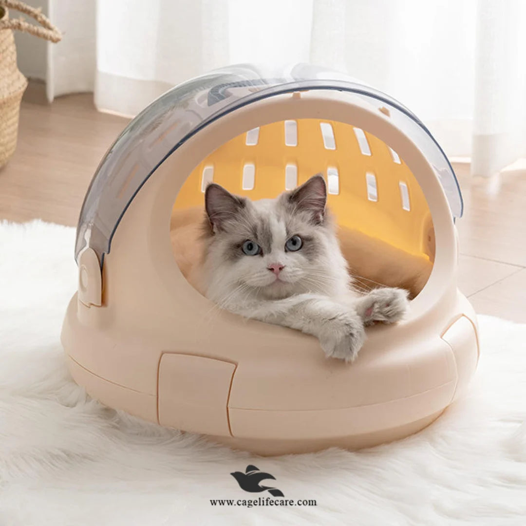 3-in-1 Pet Cat, Litter Box & Travel Jetbox – Portable Cat Space Capsule | Enclosed & Breathable