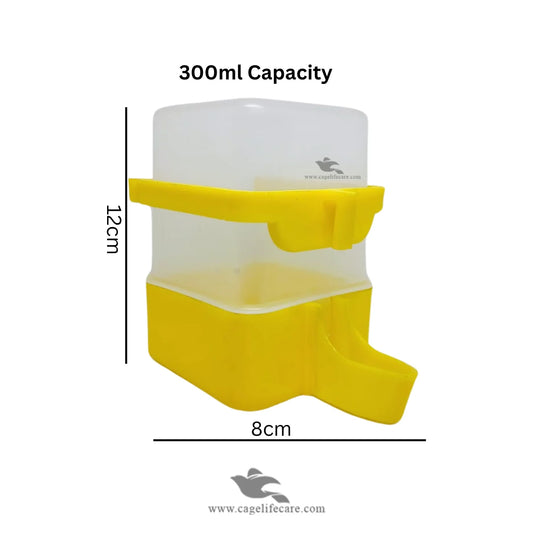 300ml Square Water Drinker for Birds Size