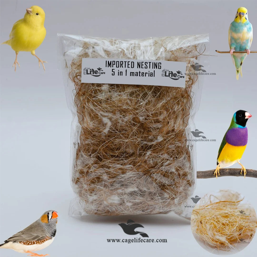 5-in-1 Imported Nesting Material For Finches & Canaries for all nesting birds