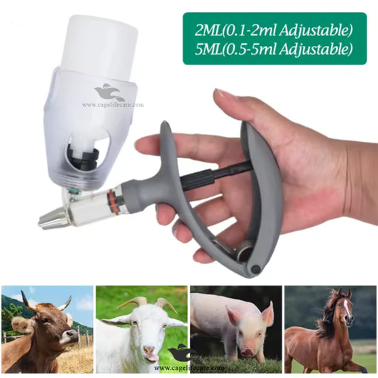 5ml Adjustable Veterinary Vaccine Gun For Poultry & Livestock Syringe (Vet Line)