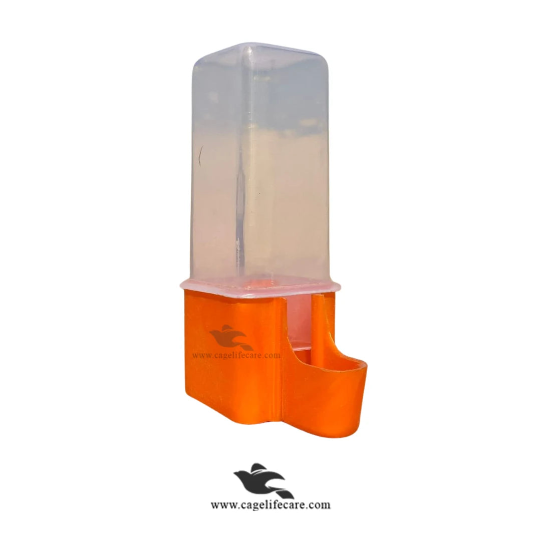 70ml Square Water Drinker for Birds Orange Color