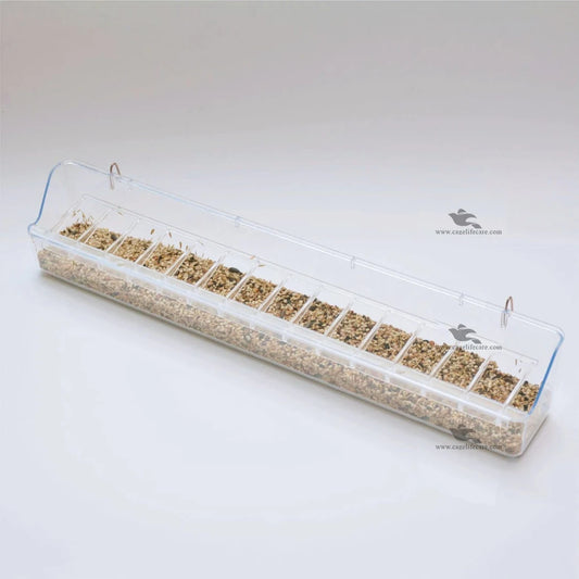 Acrylic Aviary Feed Feeder – 15 Inch for Small Birds