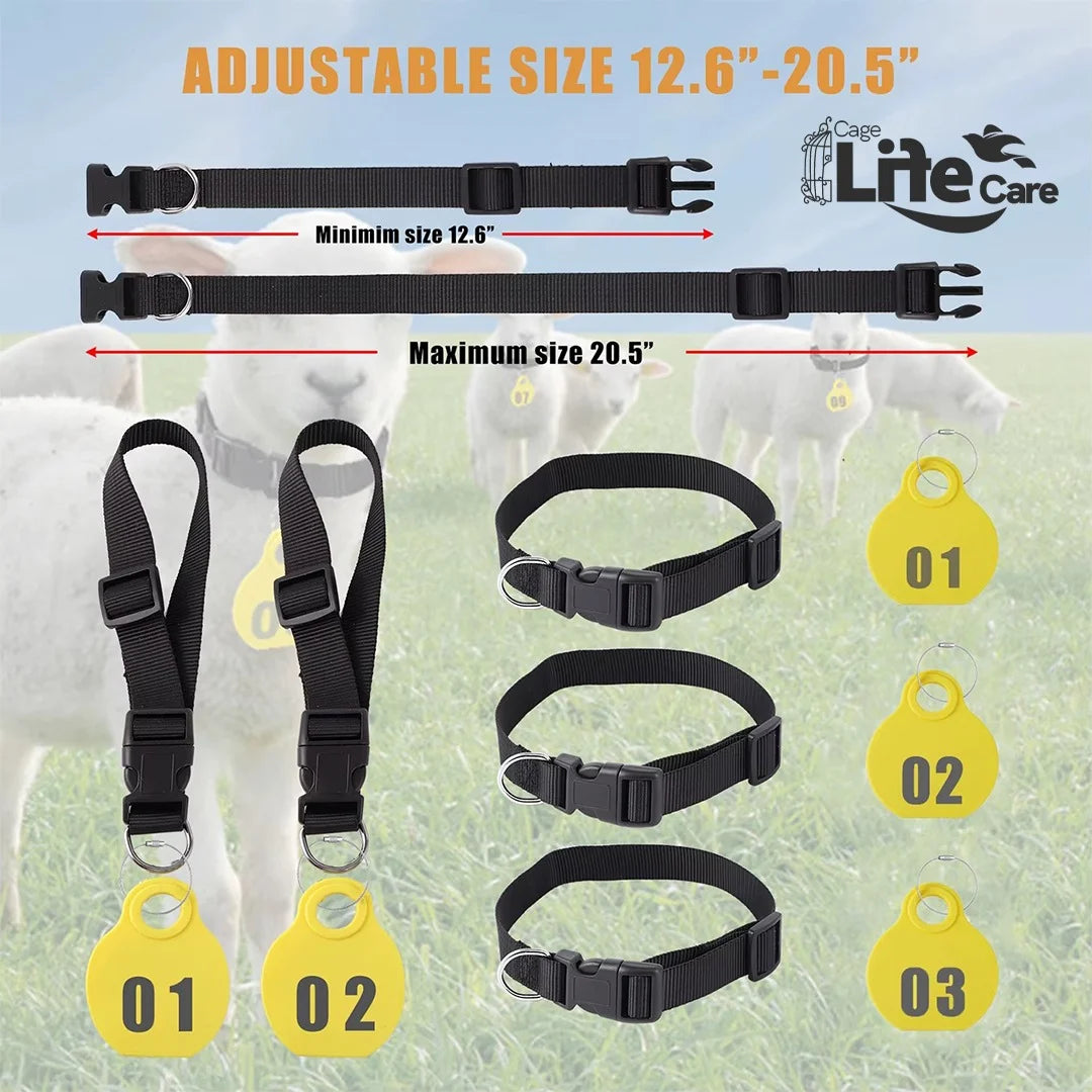 Adjustable ID Collar Tags For Sheep and Goats Livestock