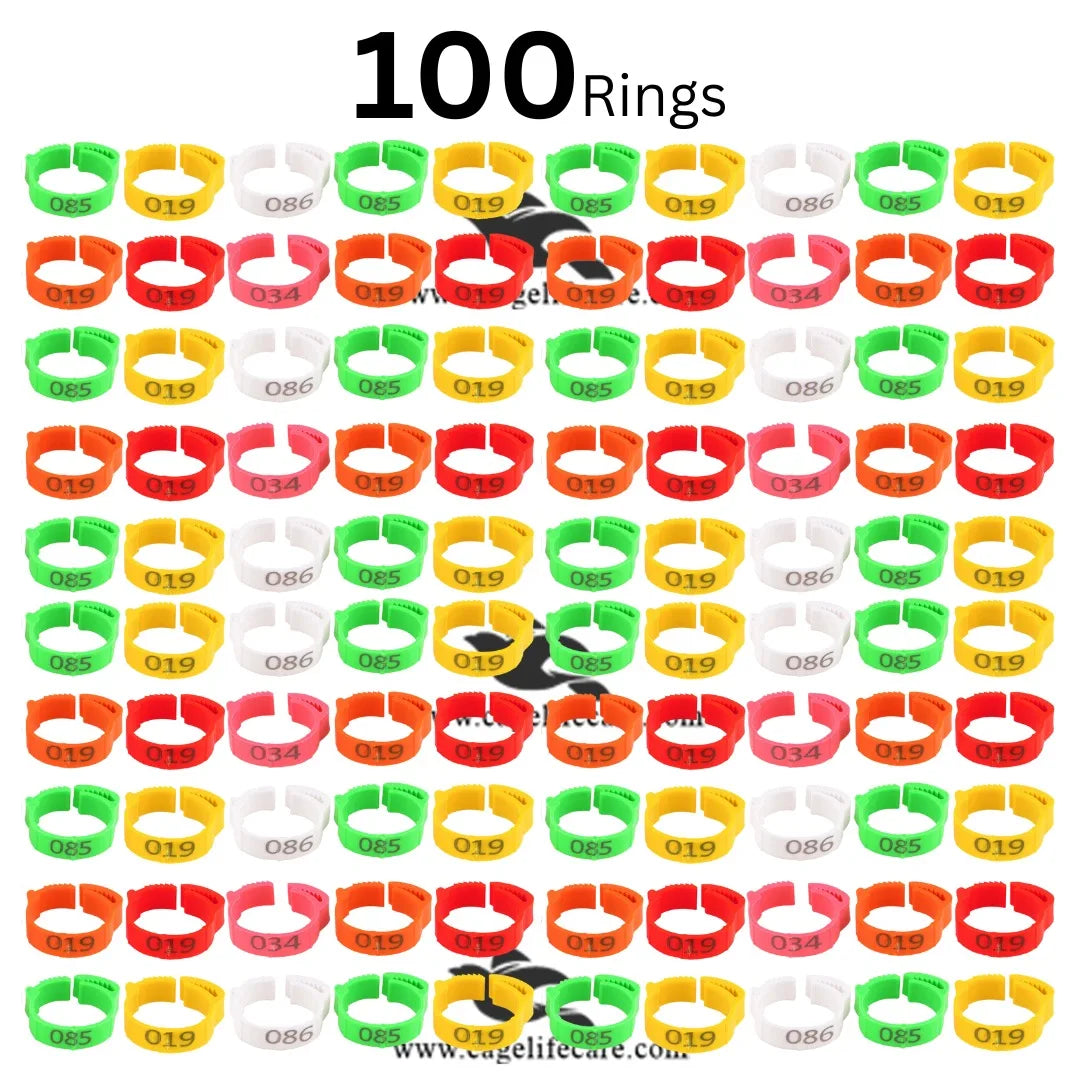 Adjustable Poultry Leg Bands – Clip-On Bird ID Rings Pack of 100 Rings