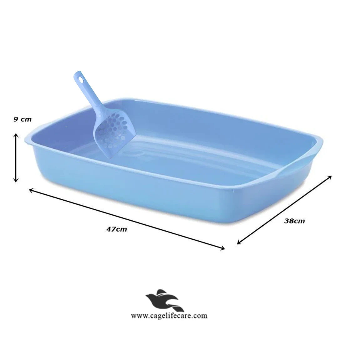 Adult Cat Simple Large Litter Tray with Scoop (Made in Pakistan)