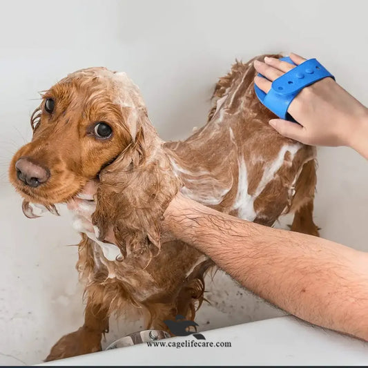 Cat and dog grooming brush glove massage tool