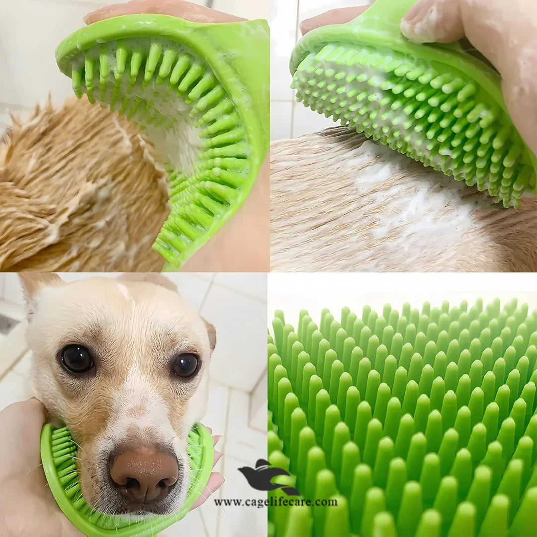 Bath Brush Glove for Cats, Dogs & Animals – Rubber Grooming Brush
