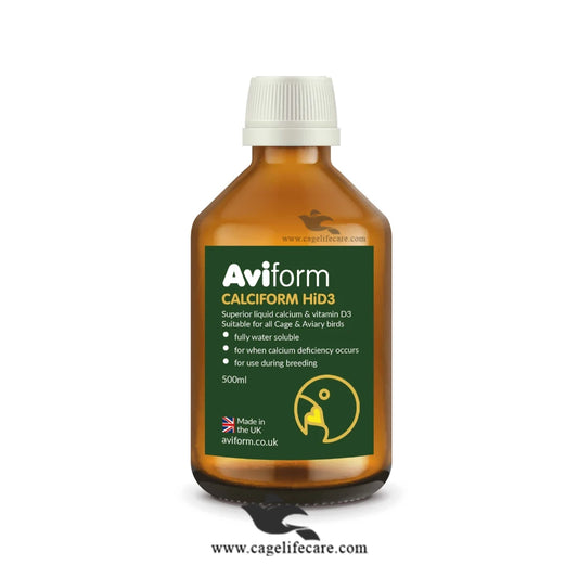 CALCIFORM HiD3 – Premium Liquid Calcium Supplement for Cage and Aviary Birds 500ml Bottle and Loose Packings