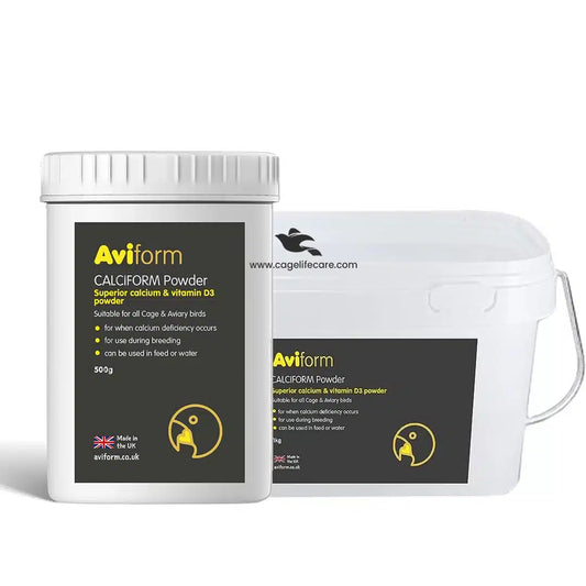 Calciform Calcium Supplement Powder – For Cage & Aviary Birds 500g box and loose packing