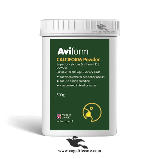 Calciform Calcium Supplement Powder – For Cage & Aviary Birds 500g box and loose packing