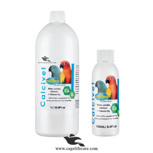 Calcivet – Liquid Calcium Supplement with Vitamin D3 for Birds Boost Birds Calcium Stop Dead in shell and egg binding Solution