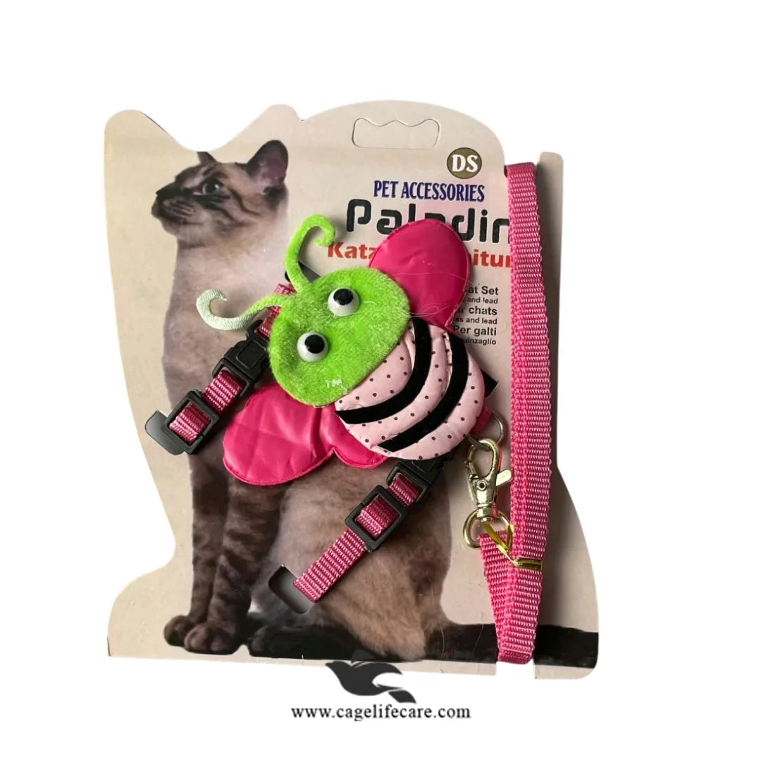 Cat Harness with Leash – Bug Design