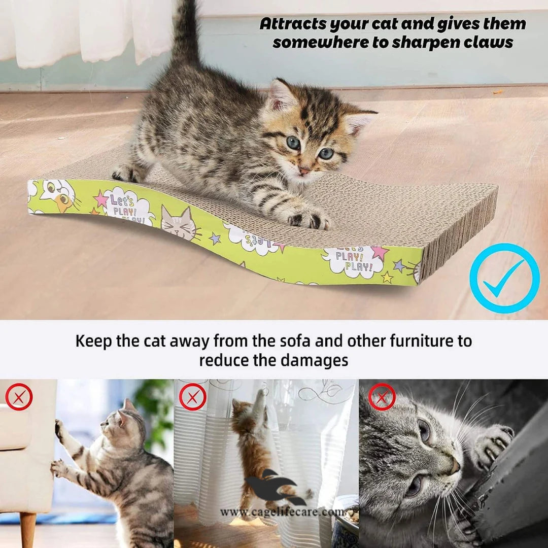 Cat Scratching Pad/Board – Reversible Corrugated Cardboard with Catnip