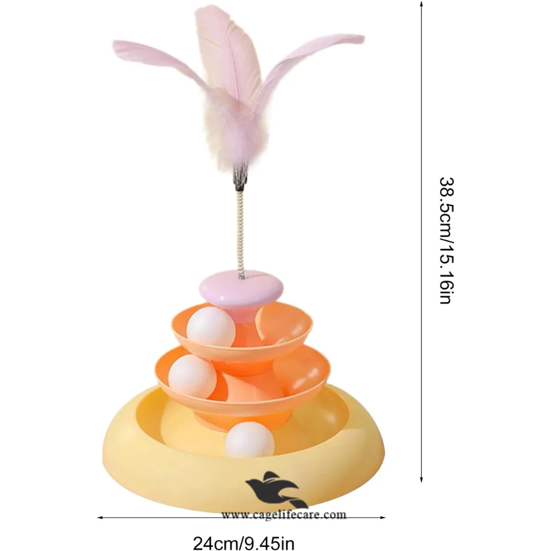 Indoor Cat Track Tower for Mental and Physical Stimulation
