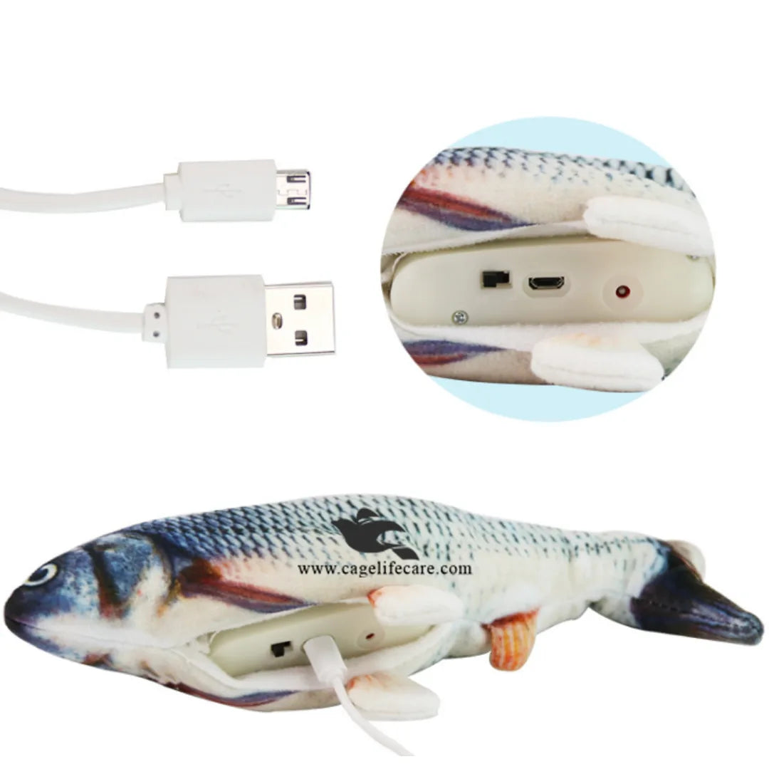 Cat Vibrating Fish Toy – USB Rechargeable Interactive Catnip Toy for Cats