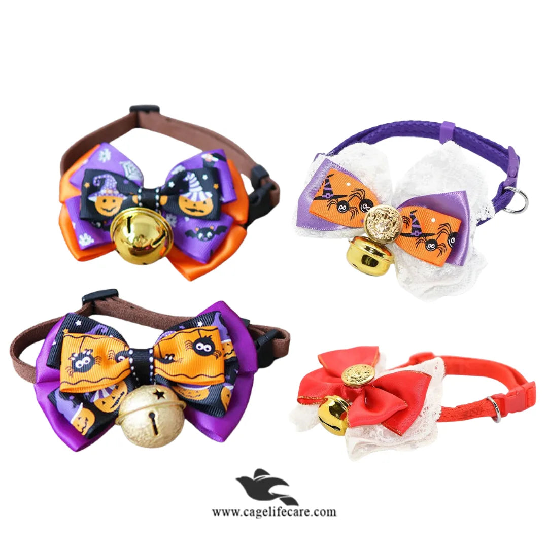 Cat & Puppy Bow with Bell – Fashionable Collar Accessory (Imported)