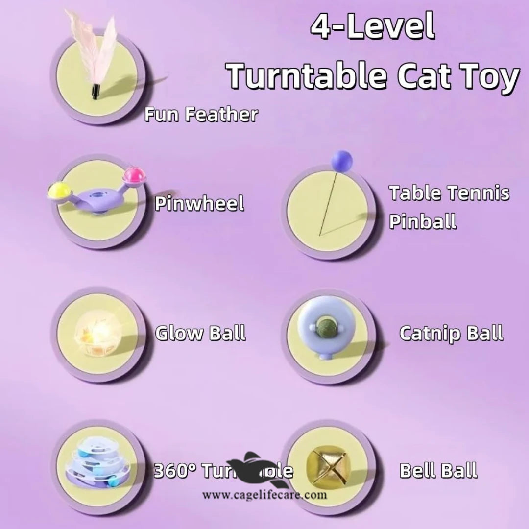 Cats Turntable Track Tower Toy – Multi-Layer Circle Roller with Catnip (M#9)