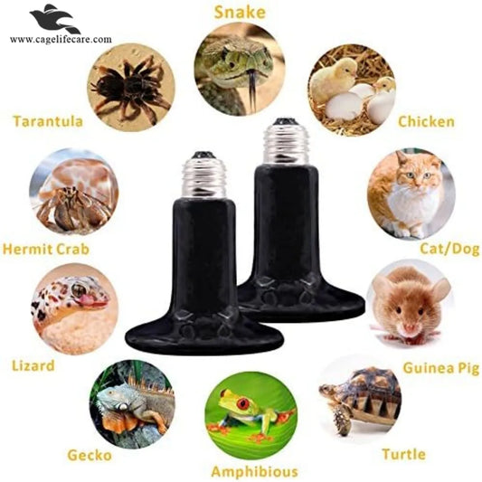 Ceramic Heat Emitter 100W - No-Light Heat for Birds & Pets - Useful for all kinds on birds pets and reptiles