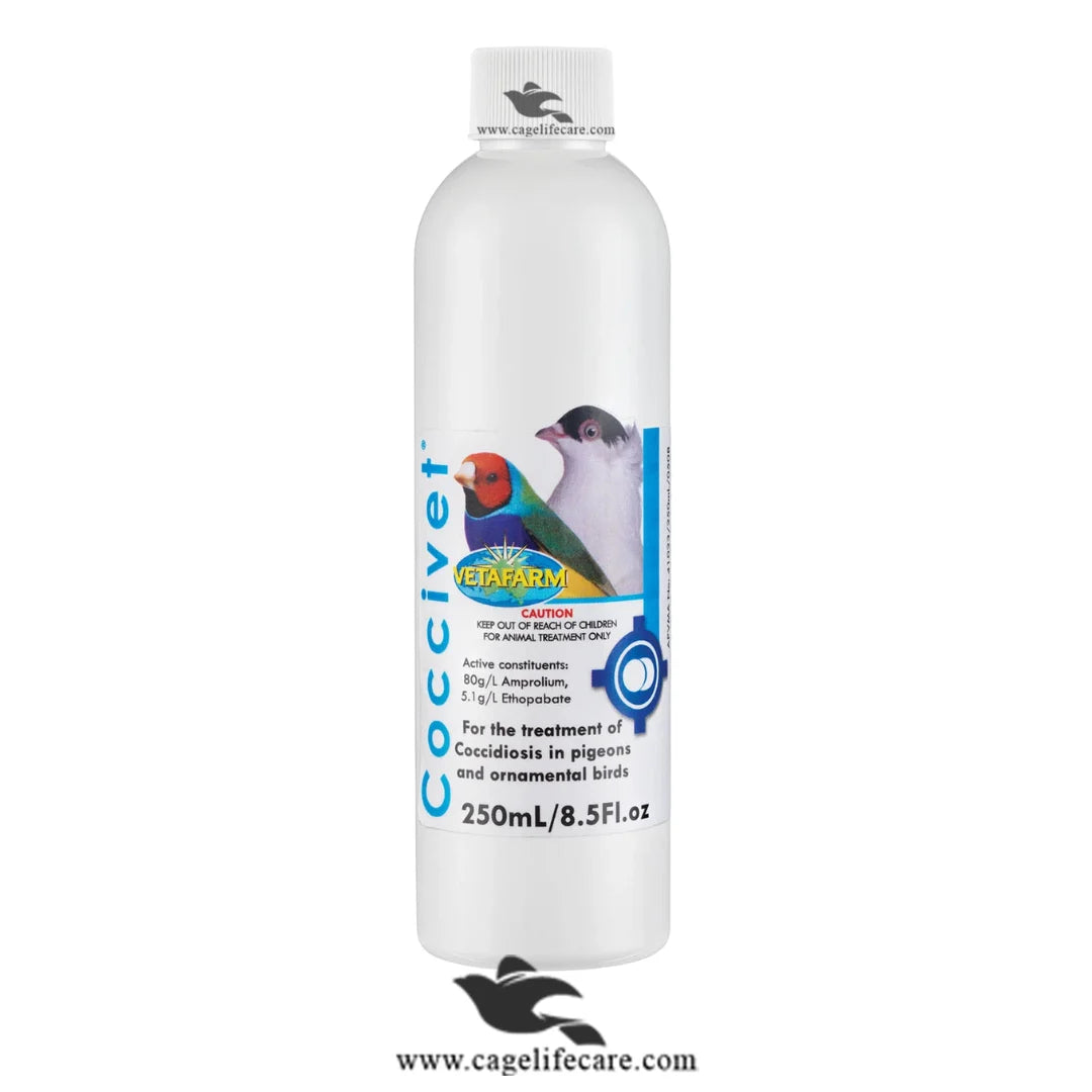 Coccivet – Coccidiosis Treatment for Ornamental Birds Cocci Treatment for all birds blooding in Dropping in birds 250ml bottle and Loose Packing