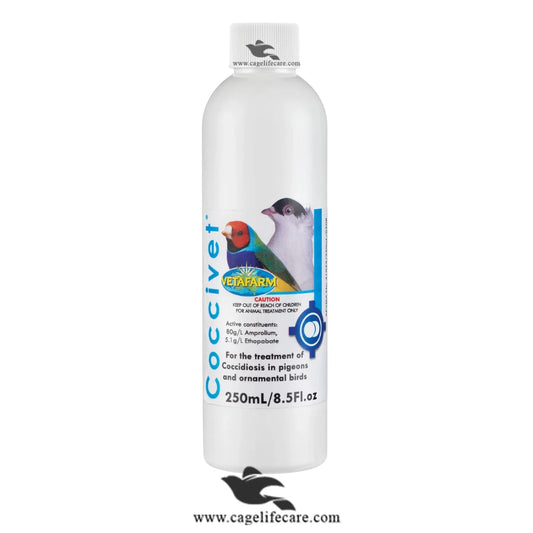 Coccivet – Coccidiosis Treatment for Ornamental Birds Cocci Treatment for all birds blooding in Dropping in birds 250ml bottle and Loose Packing