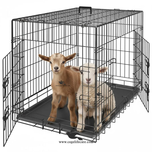 Complete Foldable Cage Set – Iron Cage for Goats & Sheep Babies, Cats, Dogs, Rabbits & Small Animals