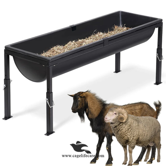 Curved Plastic Feeding Tray for Goats & Sheep - 2 Sizes (3.37ft, 6.37ft)