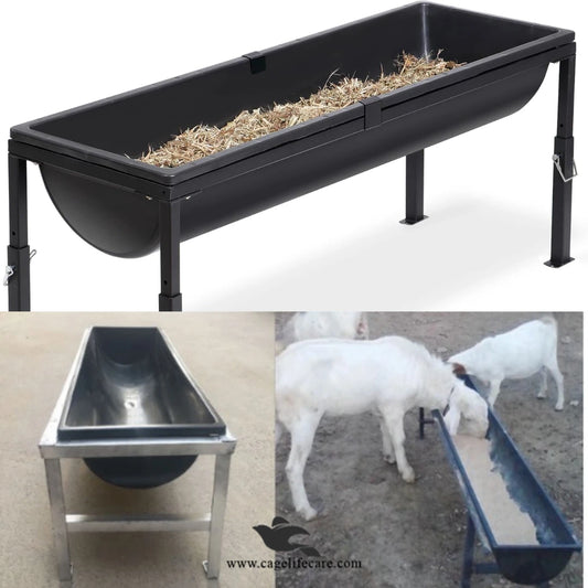 Curved Plastic Feeding Tray for Goats & Sheep - 2 Sizes (3.37ft, 6.37ft)