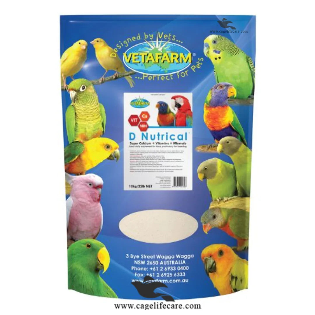 D Nutrical – Ideal Daily Supplement For Birds - Calcium Vitamin D3 Minerals all in one powder for birds 10kg Bag