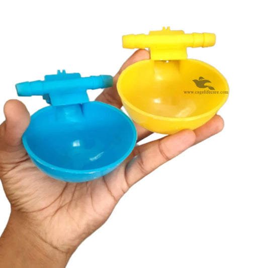 Double T Horizontal Auto Water Cup - Self-Refilling Drinker for Poultry & Birds 2 briliant colors