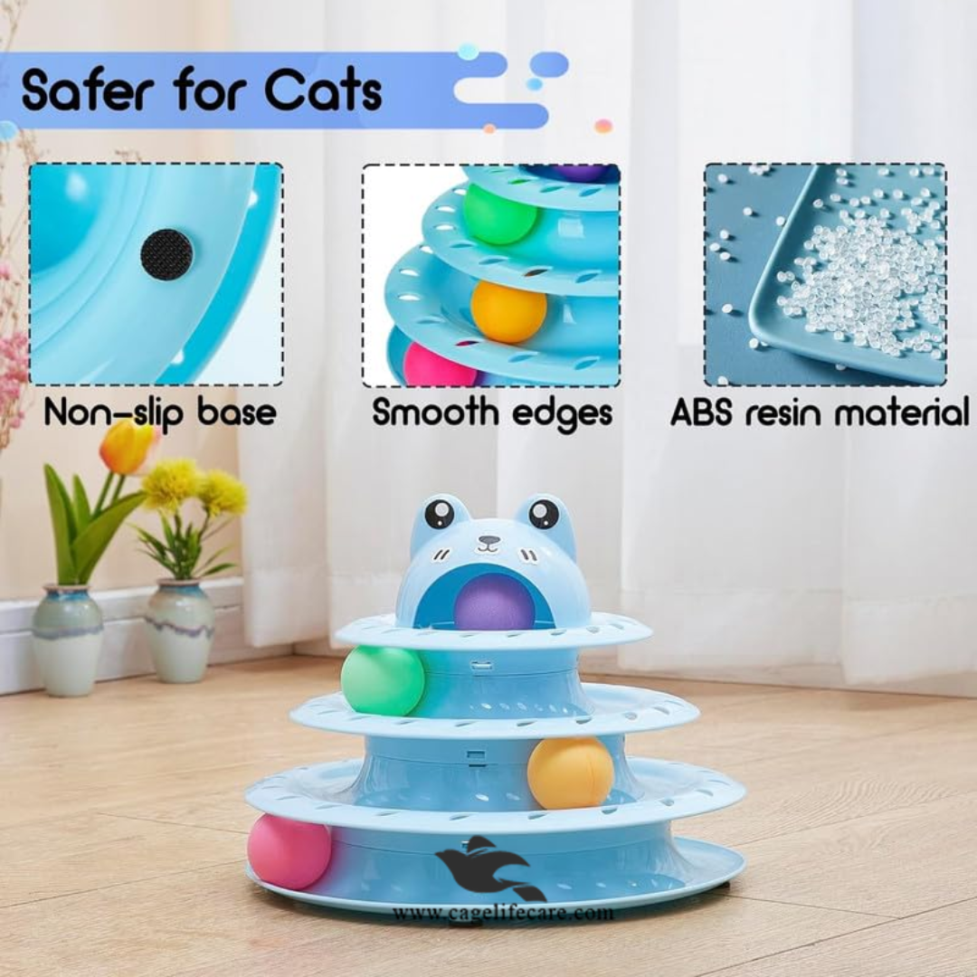Eyes Cat Hit the Ball Track Tower Toy – Interactive Roller (M#1)