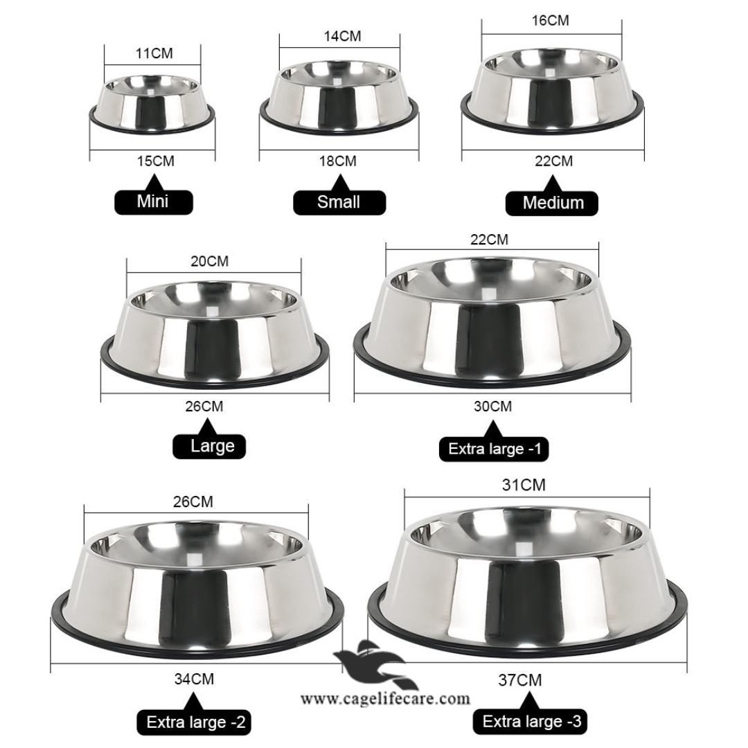 Feeding Bowl Stainless Steel for Indoor & Outdoor Pets
