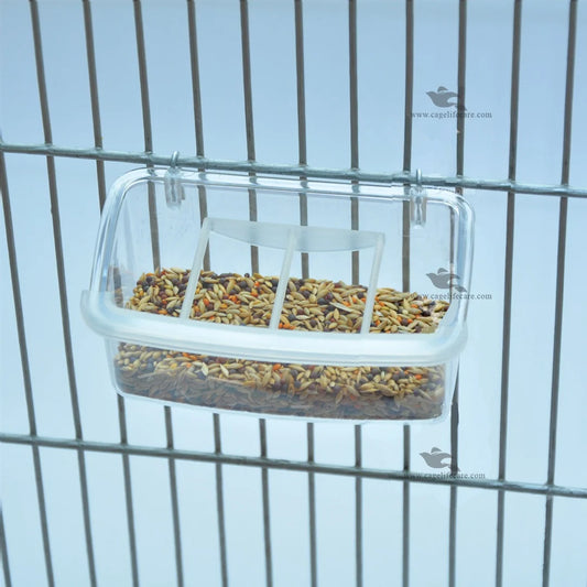 Feeding Pot with Grid – Premium Transparent Feeder for Small Birds