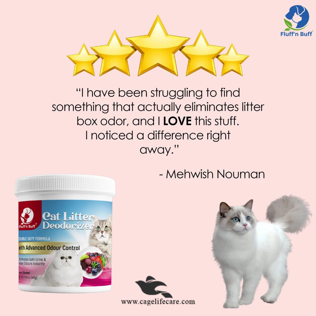 Fluff n Buff Cat Litter Deodorizer – Berry Scent 500g