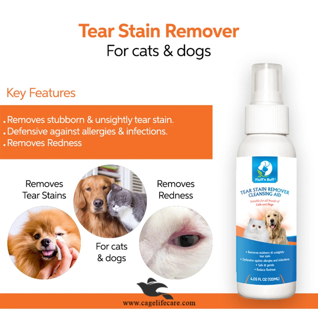 Fluff n Buff Tear Stain Remover For Cats & Dogs – 120 ml
