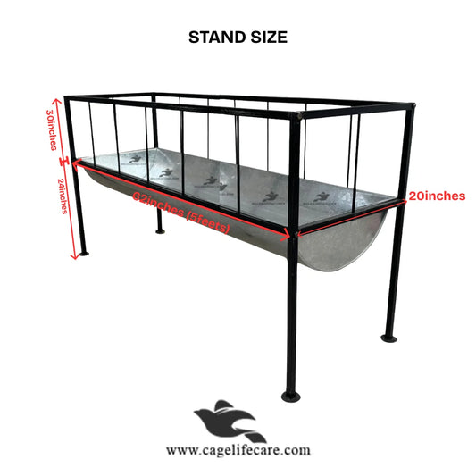 Stainless Steel Large Goat Feeder with Grill Separators