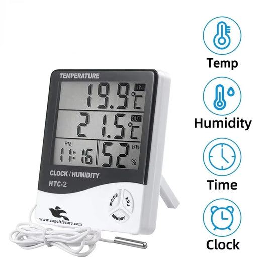 HTC-2 Digital Thermometer & Hygrometer - IndoorOutdoor Climate Monitor