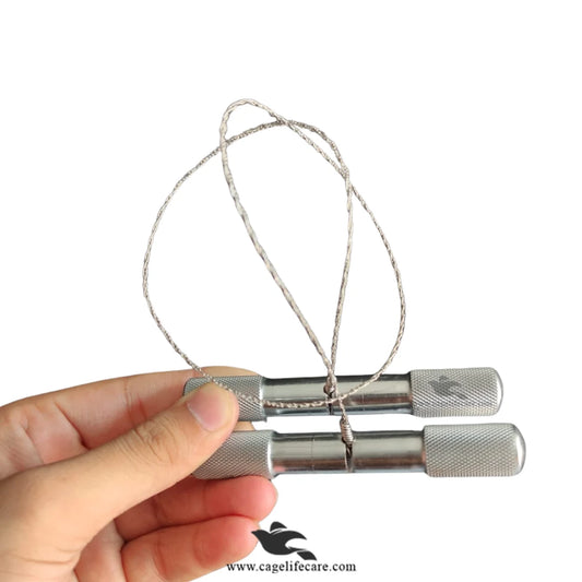Horn Wire Saw – Stainless Steel Cable Saw with Handles for Cattle, Goat & Sheep Dehorning Tool