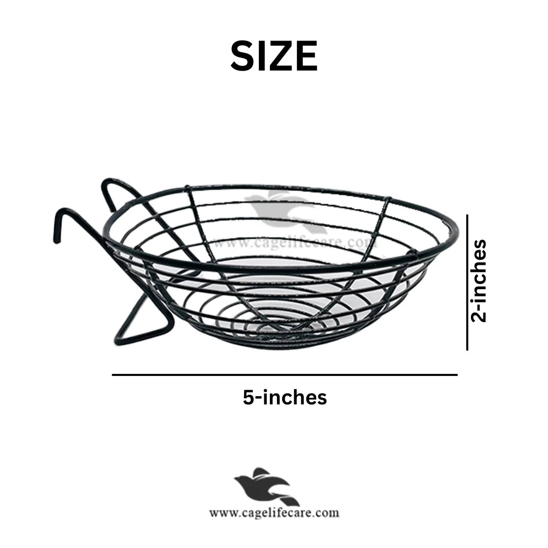 Iron Hanging Nest for Canaries & Finches - Black & White