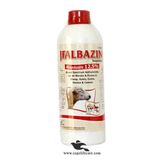 JFALBAZOL-N 12.5% Oral Suspension – Albendazole 12.5% – Broad Spectrum Anthelmintic for Livestock & Poultry