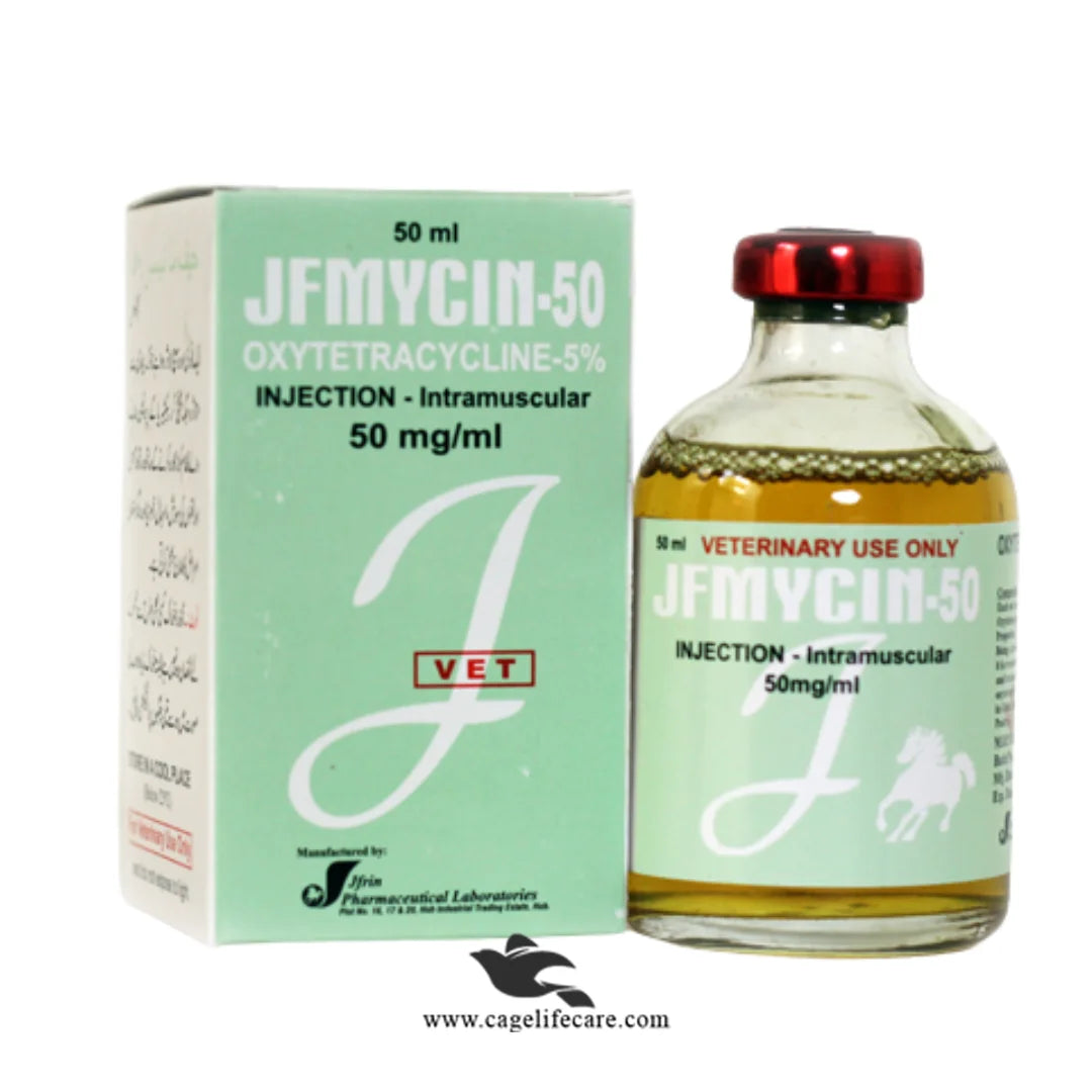 Jfmycin-50 Injection – Oxytetracycline 50mg/ml – Broad Spectrum Veterinary Antibiotic
