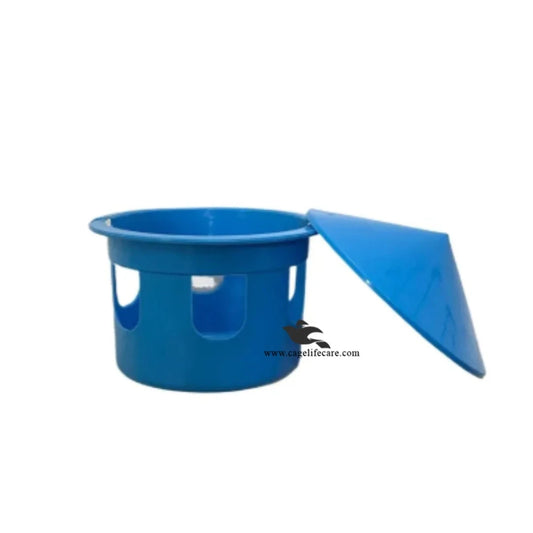 Large Multipurpose Pot for Pigeons and Poultry Open Lid to Refile Seeds