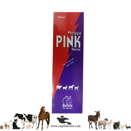 MEGA PINK SPRAY – High Quality Herbal Wound Healing Spray for Animals (100ml)