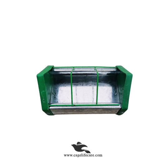 Metal Poultry Feeding Tray 20cm with Plastic Borders For Poultry & Piegons