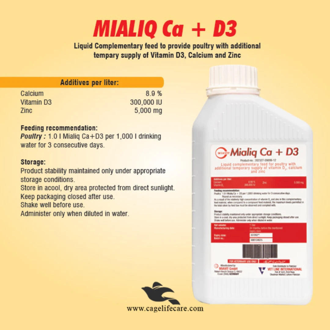 Mialiq CA+D3 – Provide Vitamin D3, Calcium & Zinc