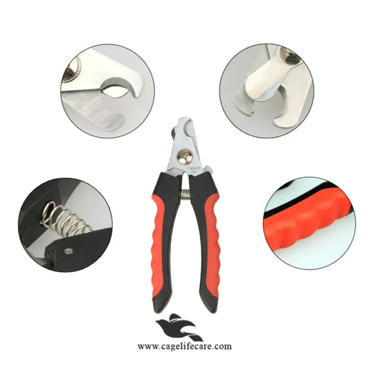 Dog and cat nail trimmer with ergonomic handle grip