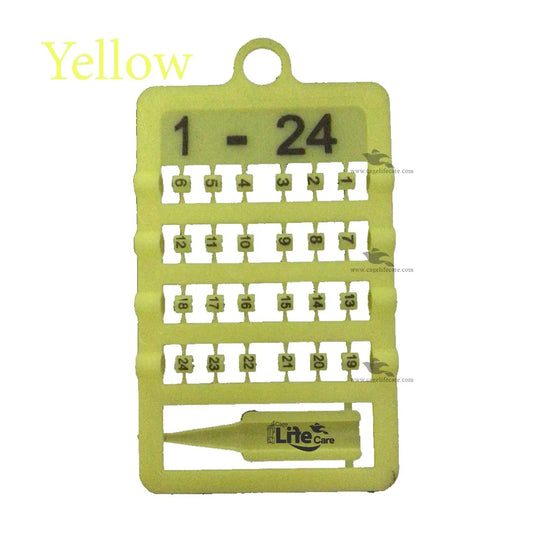 Numbers Plastic Cut Leg Rings for Finches & Java Birds (1-24) Yellow