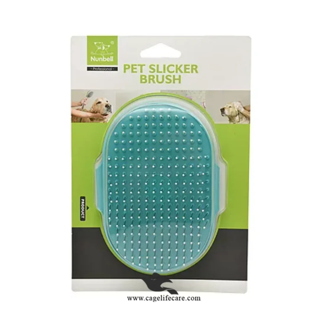 Nunbell Hand Brush – Slicker Grooming Glove for All Pets, Soft Touch & Easy Cleaning